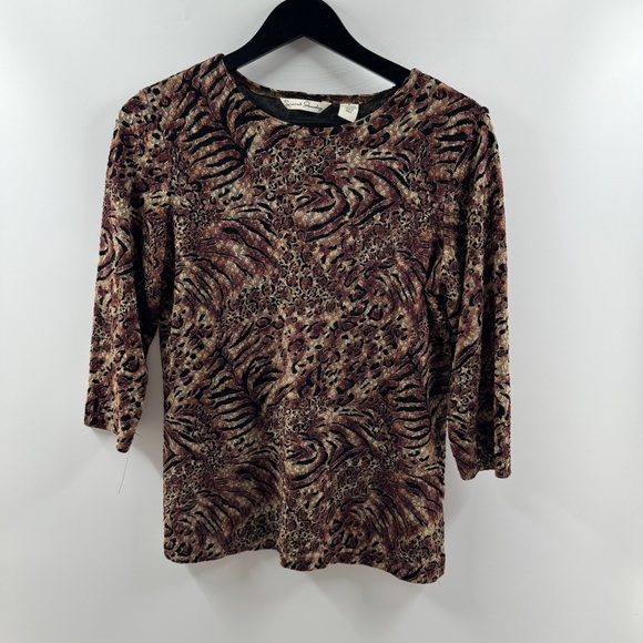 French Laundry Tops - French Laundry Animal Print Long Sleeve Top (Size Small)